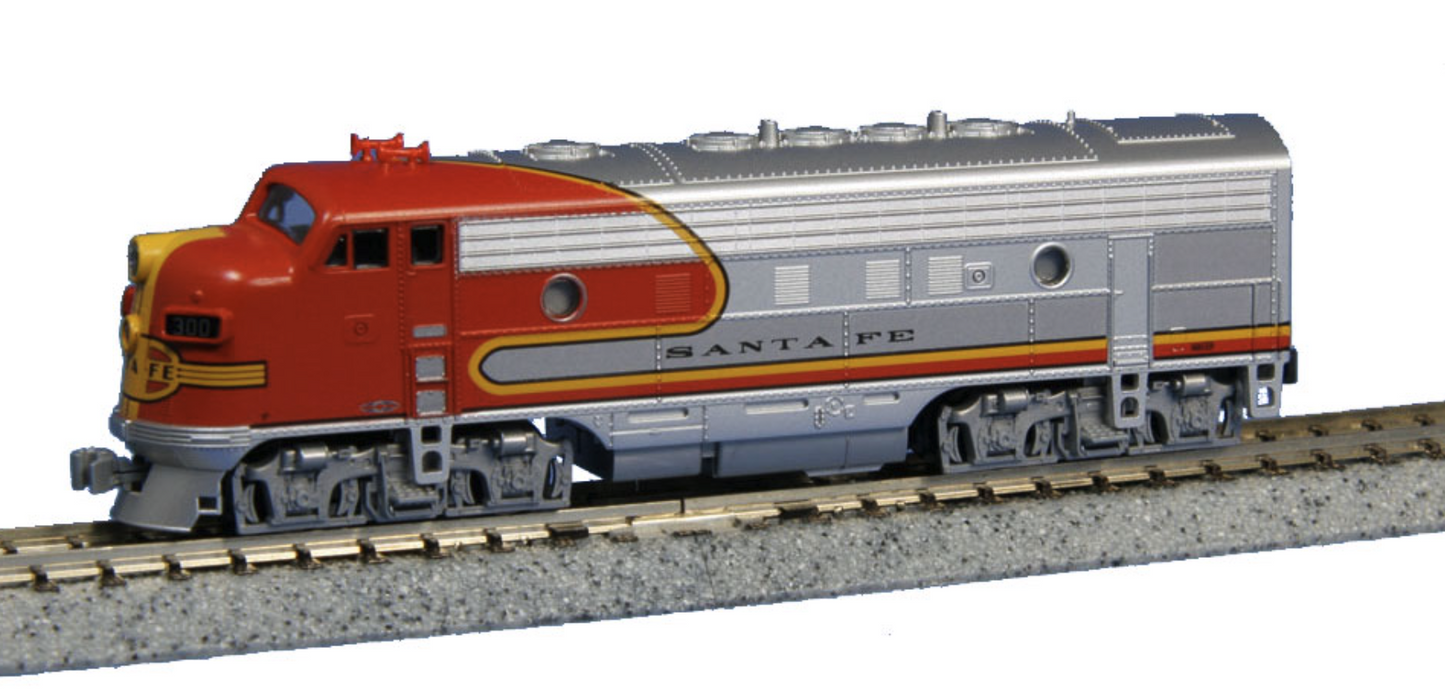 Kato 106-0049, N Scale EMD F7 Freight Starter Set, Includes Santa Fe ATSF Warbonnet Locomotive, 3 Freight Cars, a Caboose, Unitrack Oval & Power Pack