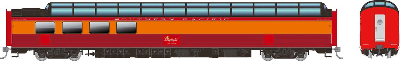 Rapido 175002 - Dome-Lounge w/Fluted Sides Southern Pacific (SP) Daylight 3605 - HO Scale
