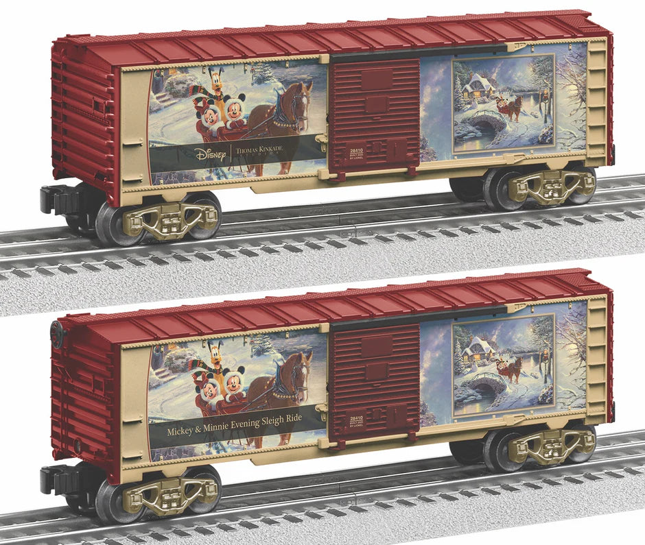 Lionel 2528410 - Thomas Kinkade - Disney Boxcar "Mickey & Minnie Evening Sleigh Ride"