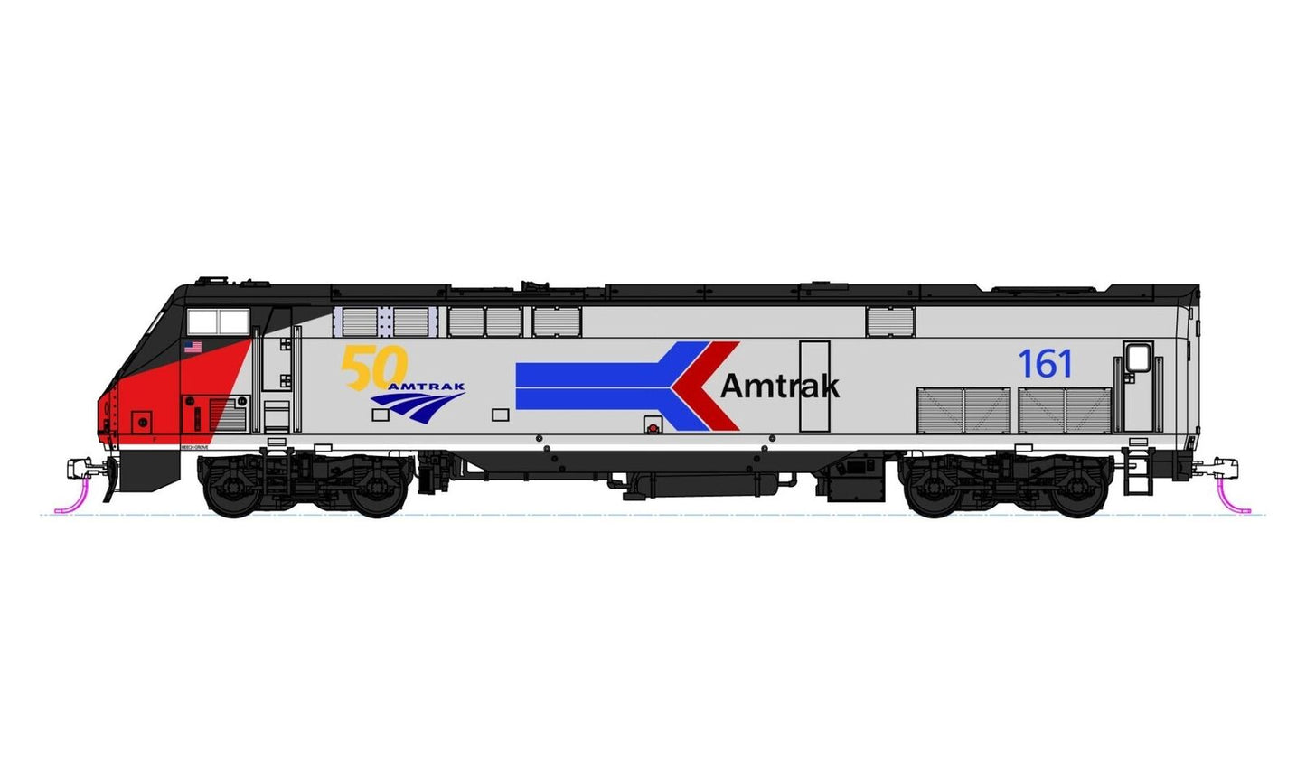 KATO 176-6036, N Scale GE P42, Std. DC, Amtrak Phase I 50th Logo #161