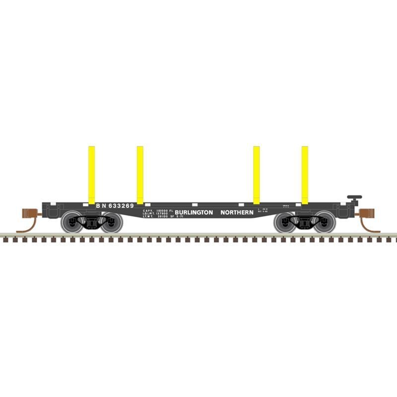 Atlas 50006283 N Master 45ft Logging Flatcar, Burlington Northern #633008