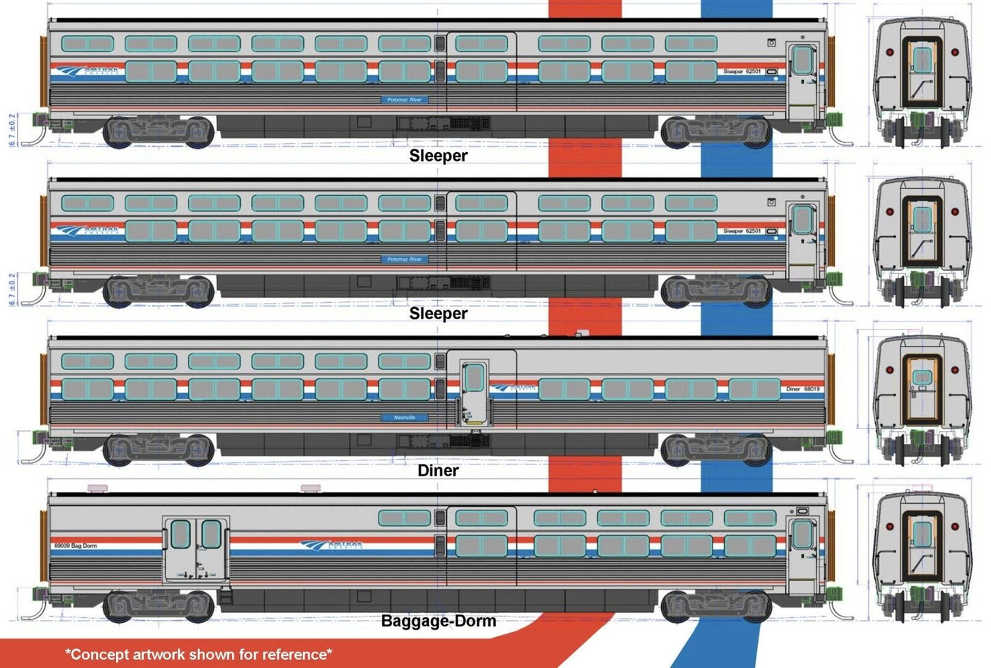 Kato 106-8004, N 4 Car Set, Amtrak