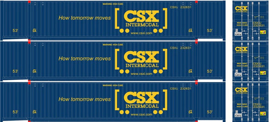 Atlas 20006660 - 53' JINDO Container (3) CSX (CSXU) - HO Scale