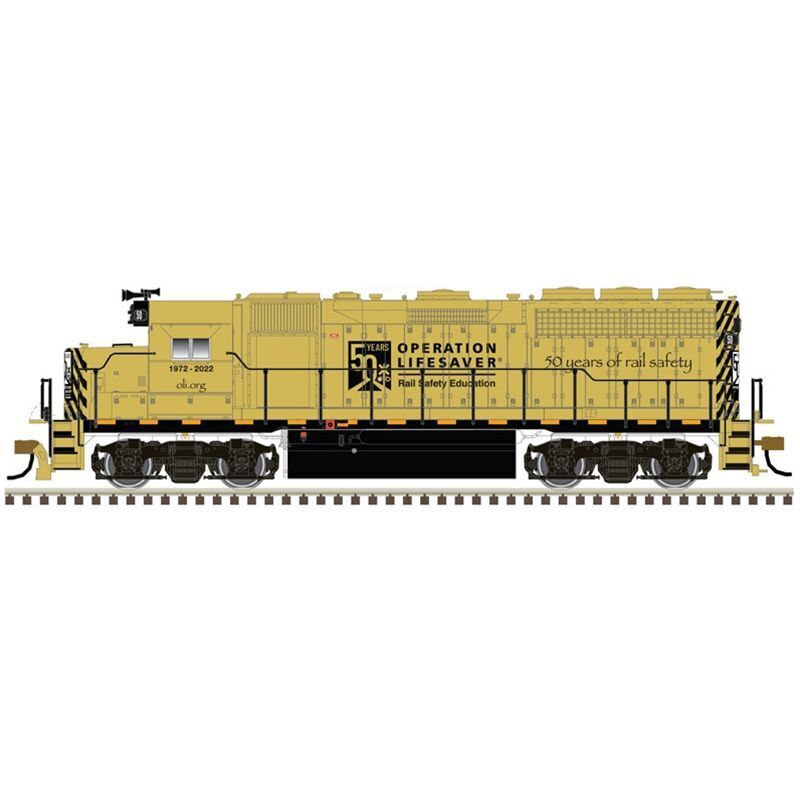 Atlas 10004050 HO Silver EMD GP40, Stnd DC, Operation Lifesaver 50th Anniv Unit