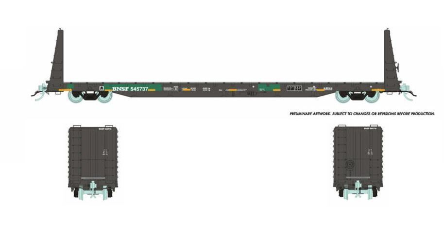 Rapido 147009 HO Marine Industries Flatcar, BNSF, 6-Pack