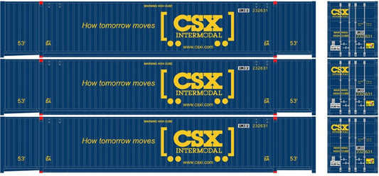 Atlas 20006662 - 53' JINDO Container (3) CSX (CSXU) - HO Scale