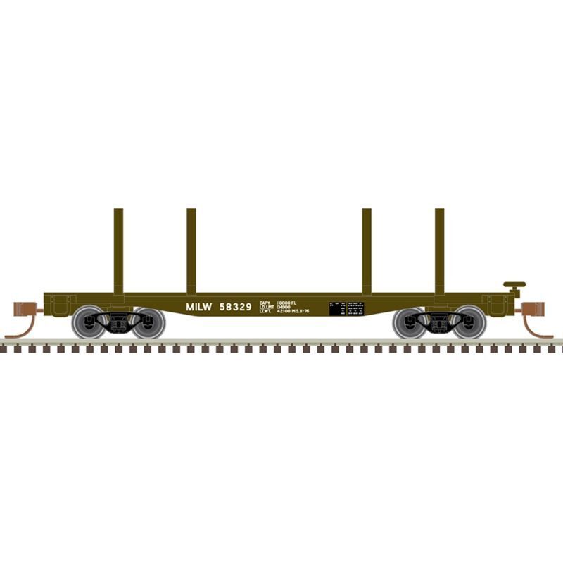 Atlas 50006289 N Master 45ft Logging Flatcar, Milwaukee Road #59908