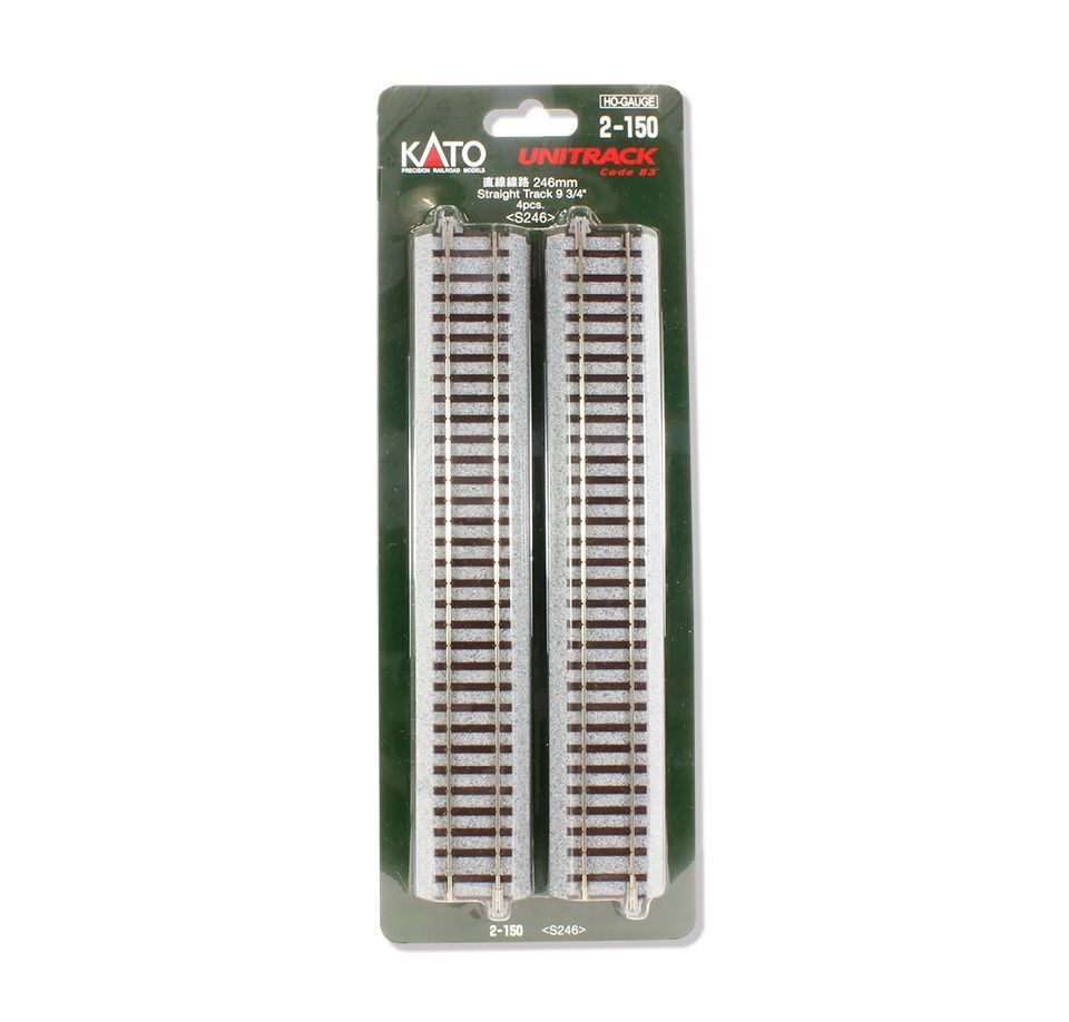KATO 2-150 HO STRAIGHT - UNITRACK 9-3/4" 246MM PKG(4)