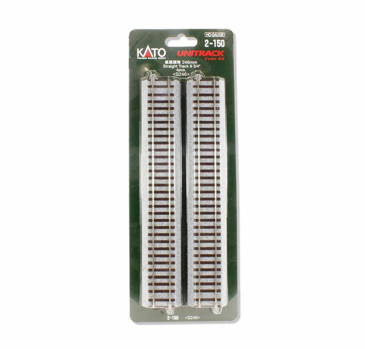 KATO 2-150 HO STRAIGHT - UNITRACK 9-3/4" 246MM PKG(4)