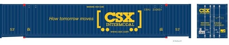 Atlas 20006660 - 53' JINDO Container (3) CSX (CSXU) - HO Scale