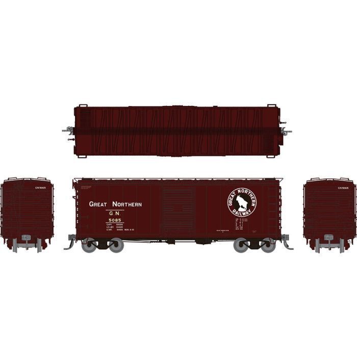 Rapido 155005A HO GN 12-Panel 40ft Boxcar,  Red, Single Car #5242