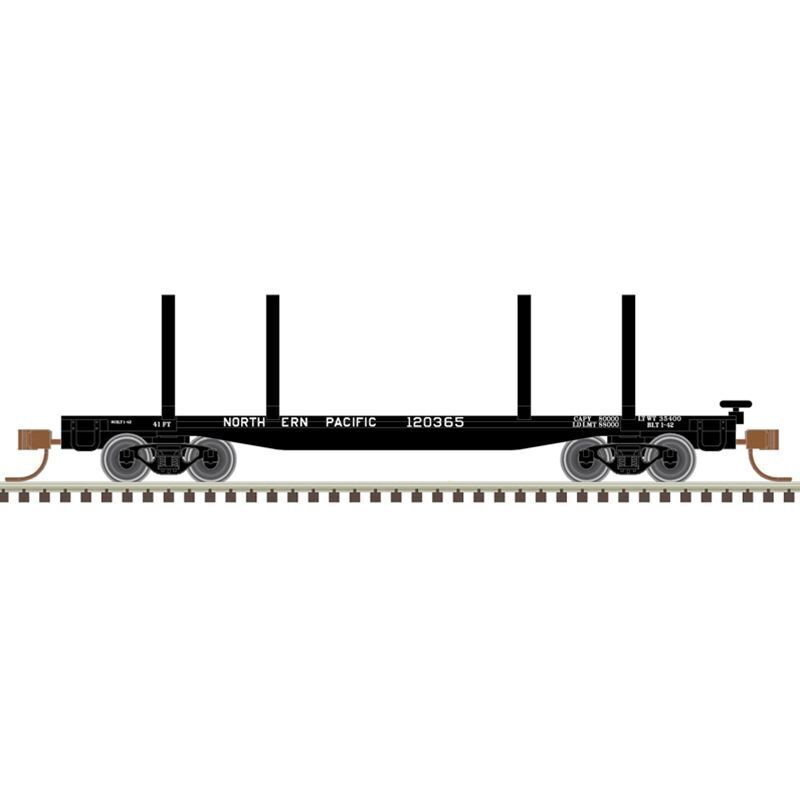 Atlas 50006292 N 45ft Logging Flatcar, Northern Pacific #120549