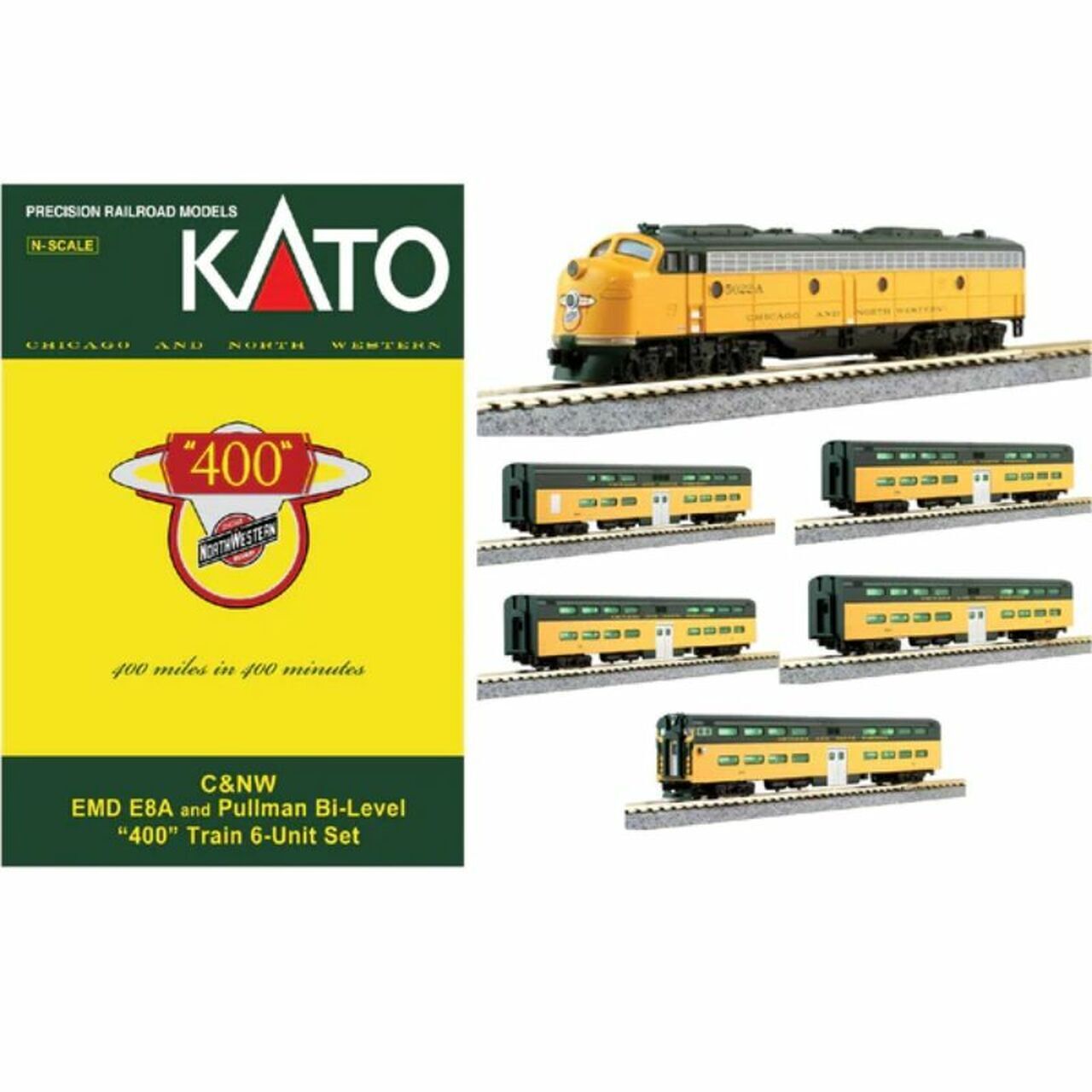 Kato 106-0046 C&NW N Gauge 400 Diesel Passenger Starter Set