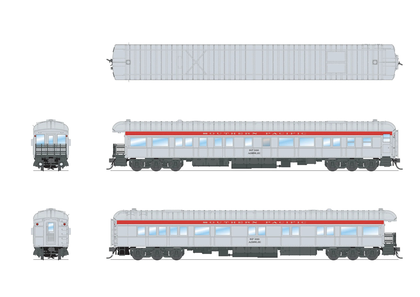Broadway Limited Imports 8957 Southern Pacific Business Car #100, "Airslie", HO Scale