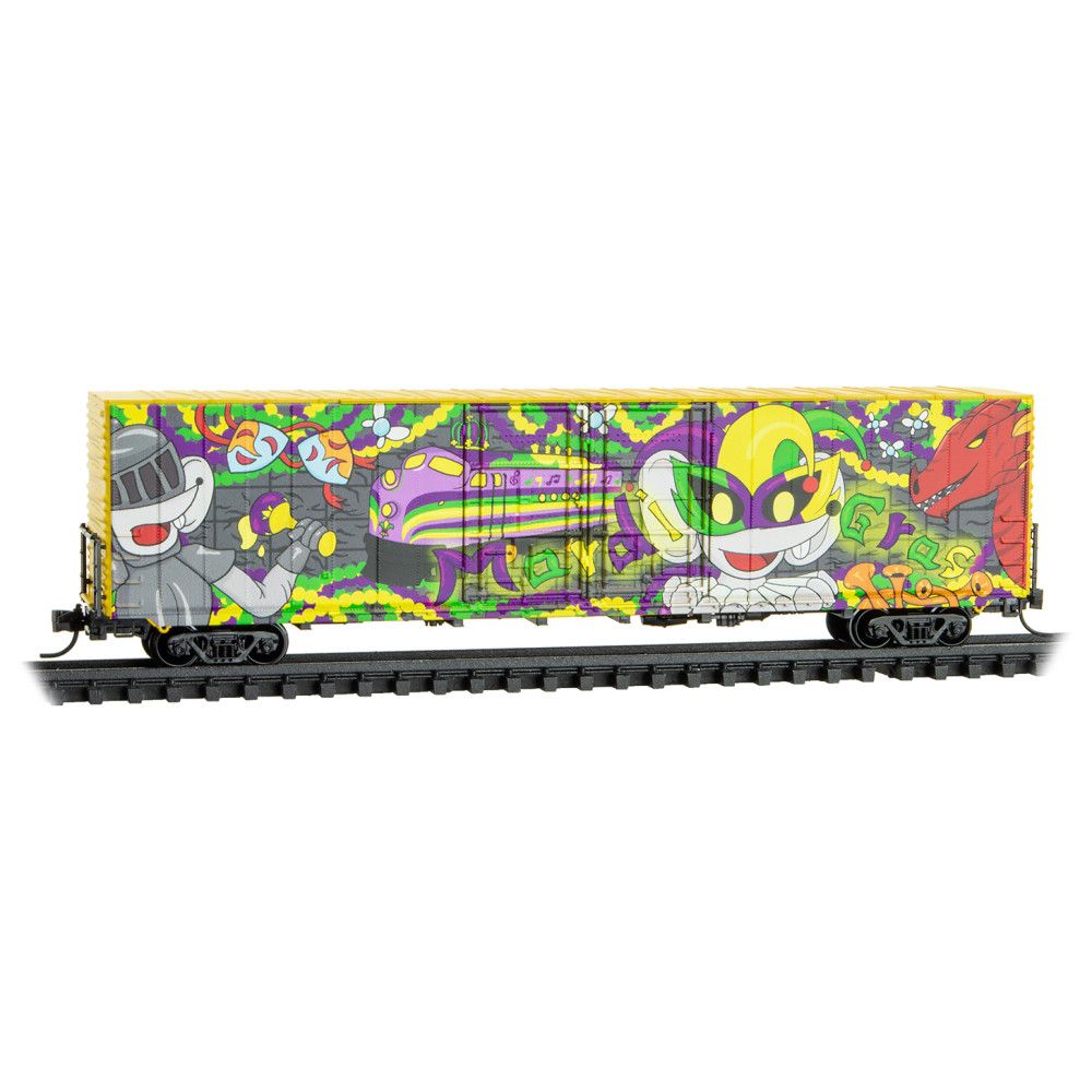 Micro Trains Line N 102 00 310 Modified 60' Excess-Height Double-Plug-Door Boxcar Micro-Mouse Mardi Gras