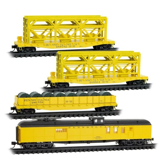 Micro-Trains Line 98302277 PRR MOW 4Pk 489782 489804 489558 495204 N