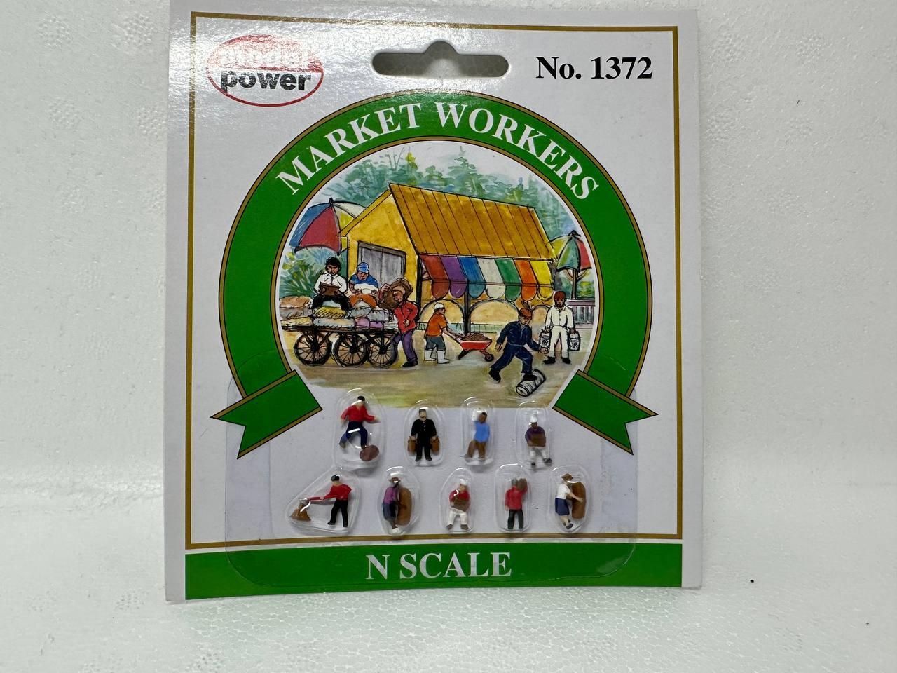 Model Power 1372 | Market Workers (9) | N Scale