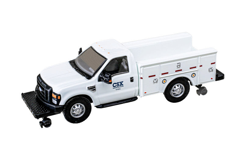 Atlas 30000168 - Ford F-350 Hi-Railer Pickup Truck CSX* (White/Blue) - HO Scale