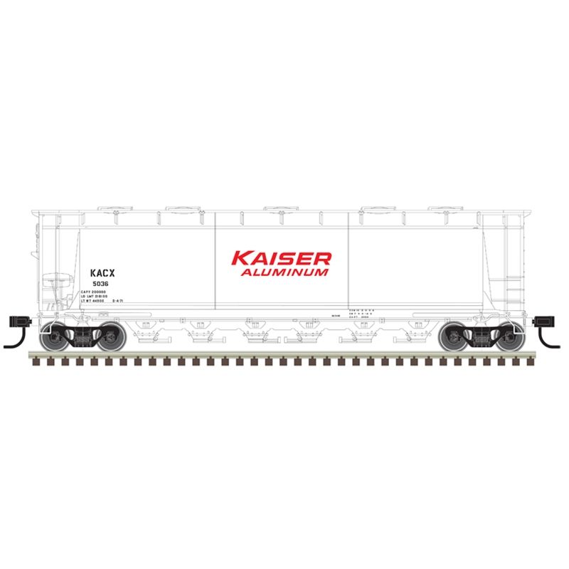 Atlas 20007189 Master HO ACF 6-Bay Cylindrical Hopper, Kaiser Aluminum #5029