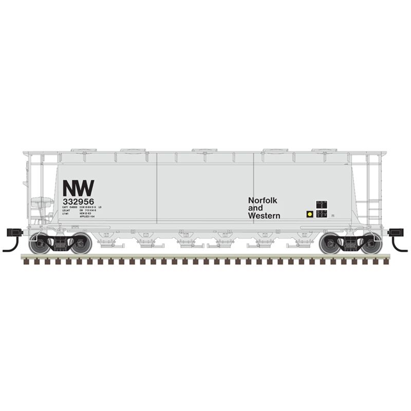 Atlas 20007194 Master HO ACF 6-Bay Cylindrical Hopper, Norfolk & Western #332959