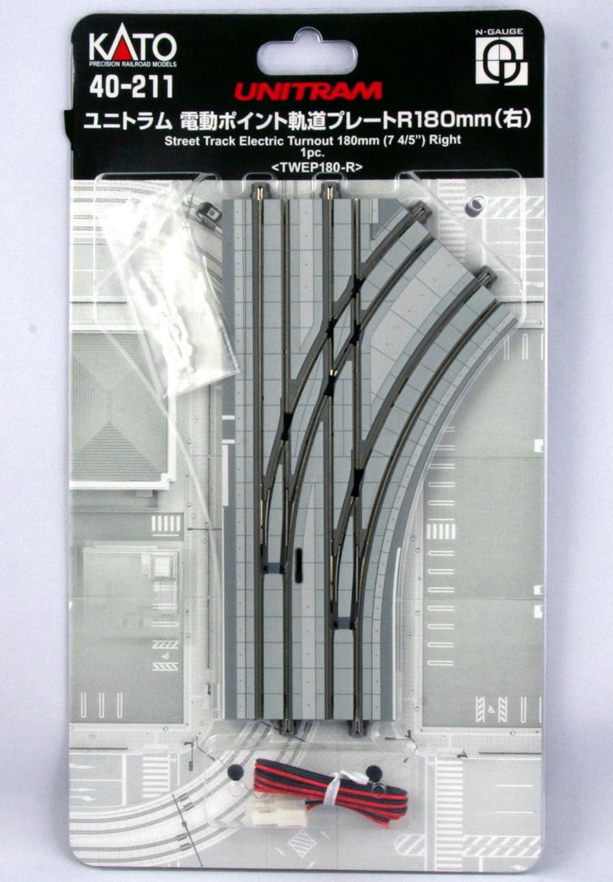 Kato 40-213 - UNITRAM Street Track Electric Turnout Right - N Scale