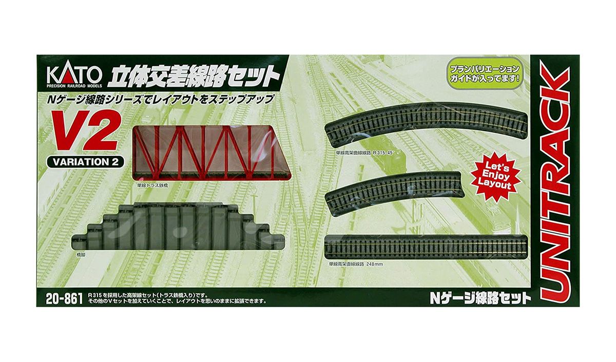 Kato 20-861, N Scale V2 Unitrack Single Track Viaduct Set