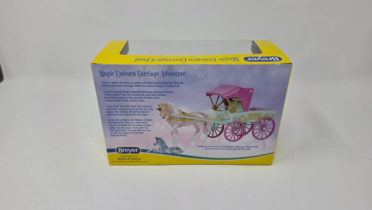 Breyer Magic Unicorn Carriage and Foal box back