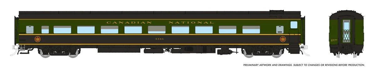 Rapido 100370 HO CC&F Lightweight Coach, Super Continental Line, Canadian National #5598