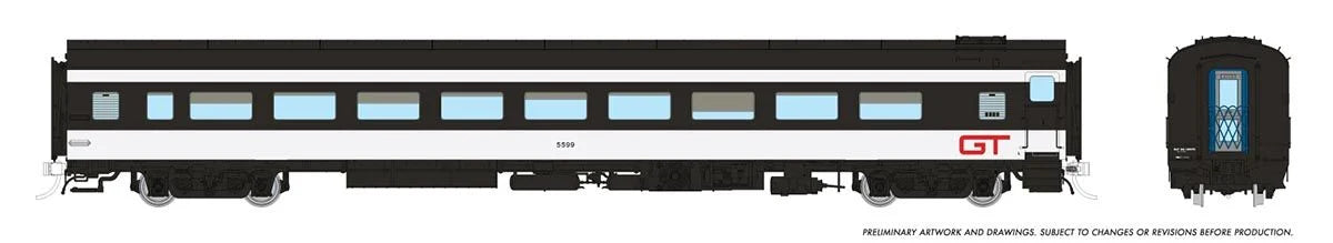 Rapido 100399 HO Scale Lightweight Coach GTW - Wet Noodle Scheme 4884