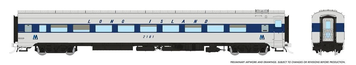 Rapido 100403 HO CC&F Lightweight Coach, Super Continental Line, Long Island Railroad #2184