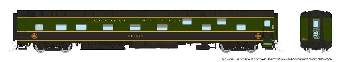 Rapido 101154 HO Duplex Sleeper, Super Continental Line, Canadian National #1132 "Emerson"