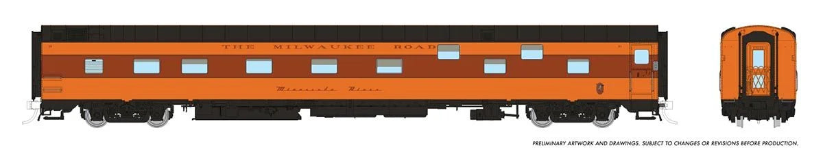 Rapido 101167 HO Duplex Sleeper, Super Continental Line, Milwaukee Road "Zumbro River"
