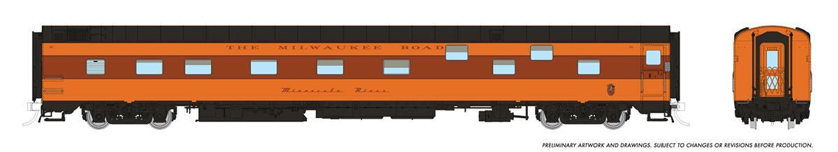 Rapido Trains Inc HO 101166 Super Continental Passenger Cars Duplex Sleeper Milwaukee Road Hiawatha MILW 'Minnesota River'