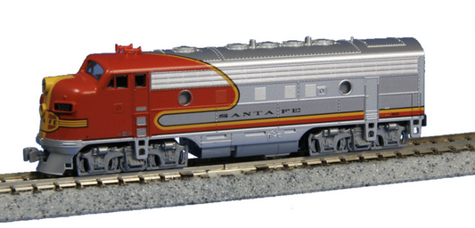 Kato 106-0049, N Scale EMD F7 Freight Starter Set, Includes Santa Fe ATSF Warbonnet Locomotive, 3 Freight Cars, a Caboose, Unitrack Oval & Power Pack