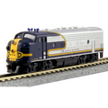 Kato 106-0051, N Scale EMD F7 Freight Starter Set, Includes Santa Fe ATSF Bluebonnet Locomotive, 3 Freight Cars, a Caboose, Unitrack Oval & Power Pack