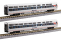 Kato 106-6296-1, N Scale Amtrak AMTK Viewliner I Sleeper 2 Car Set Phase VII w/Lighted Interiors