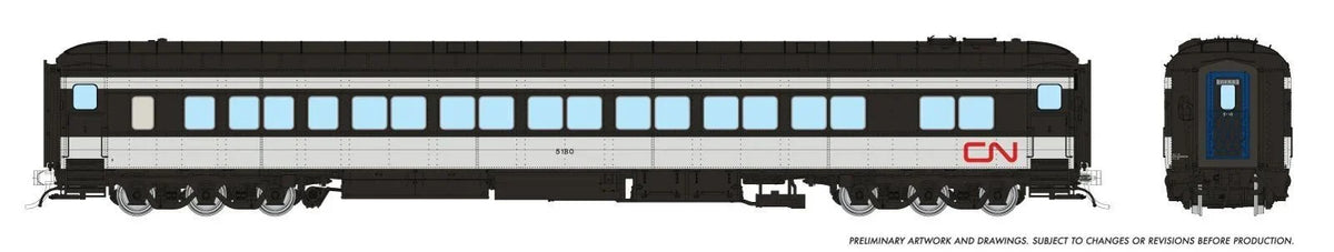 Rapido 125009 HO CC&F Balloon-Top Coach, Canadian National #5180