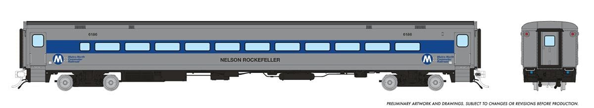 Rapido 128551 HO Comet Commuter Coach, Metro-North #6186