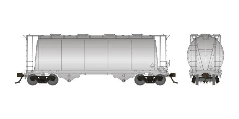 Rapido 172099 HO Procor 3000 Aluminum Covered Hopper, No Handrail, Unlettered