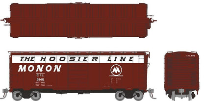 Rapido 181001 1937 AAR Boxcar w/ Square Corner Ends (6 Pk): Monon "The Hoosier Line"