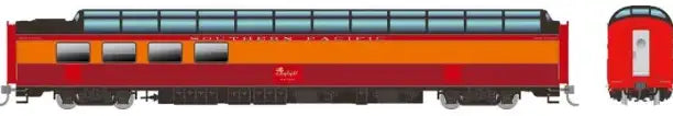 Rapido 175001 SP 3/4 Dome-Lounge - Ready to Run -- Southern Pacific #3604 (Daylight; orange, red, black; Fluted Sides)
