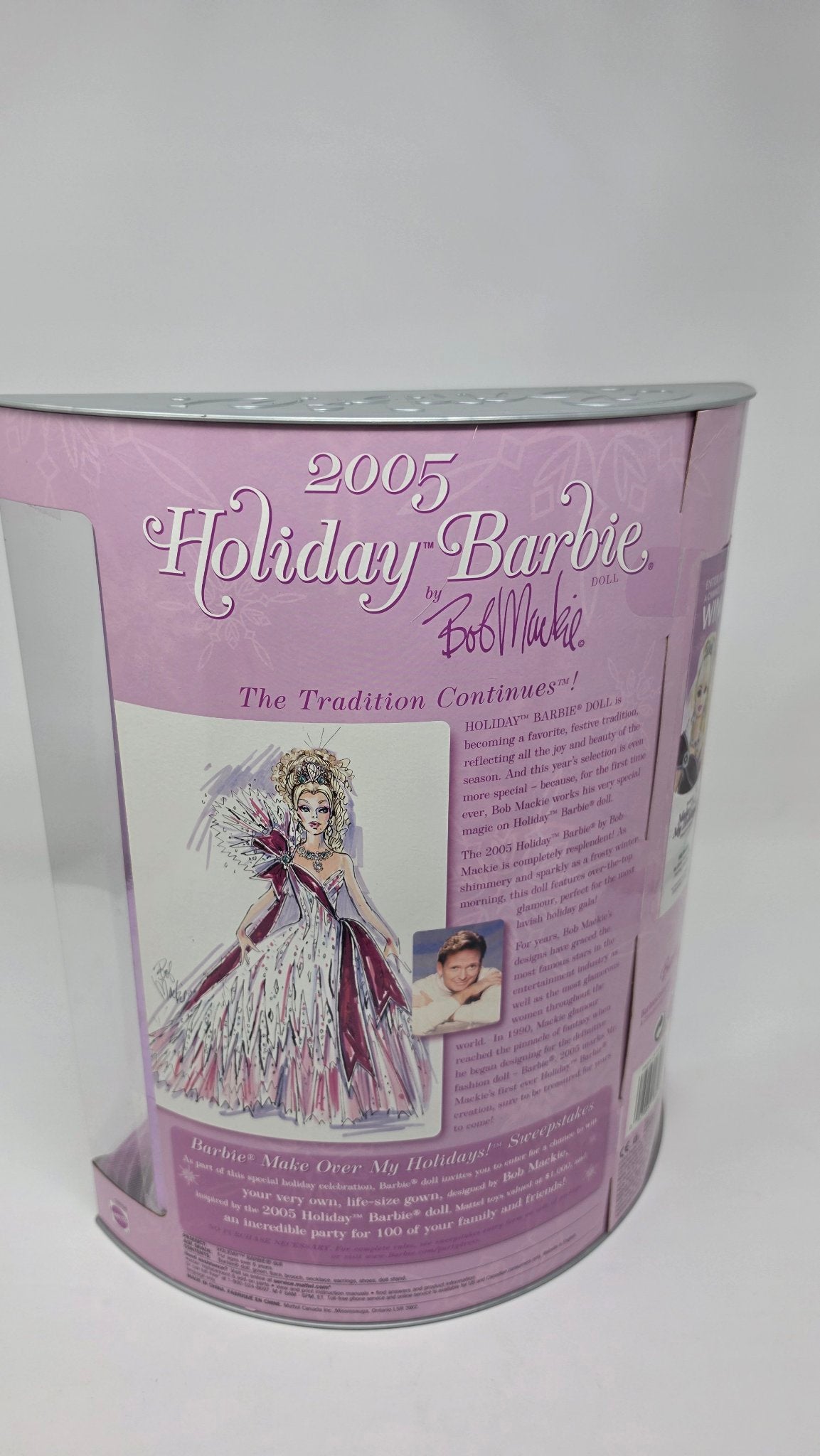 2005 Holiday Barbie by Bob Mackie box back