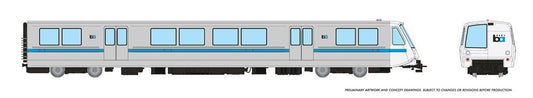 Rapido 204004 HO BART Legacy A-End Car with Display Case, Unpowered, Bay Area Rapid Transit