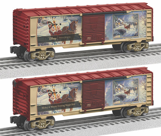 Lionel 2528410 - Thomas Kinkade - Disney Boxcar "Mickey & Minnie Evening Sleigh Ride"