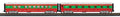 MTH 30-68307 O Christmas 2-Car 60' Streamlined Sleeper/Diner with LED Lights