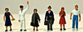 Model Power 5724 HO Pedestian Figures Going to Board the Train (Set of 6)