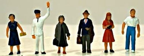 Model Power 5724 HO Pedestian Figures Going to Board the Train (Set of 6)