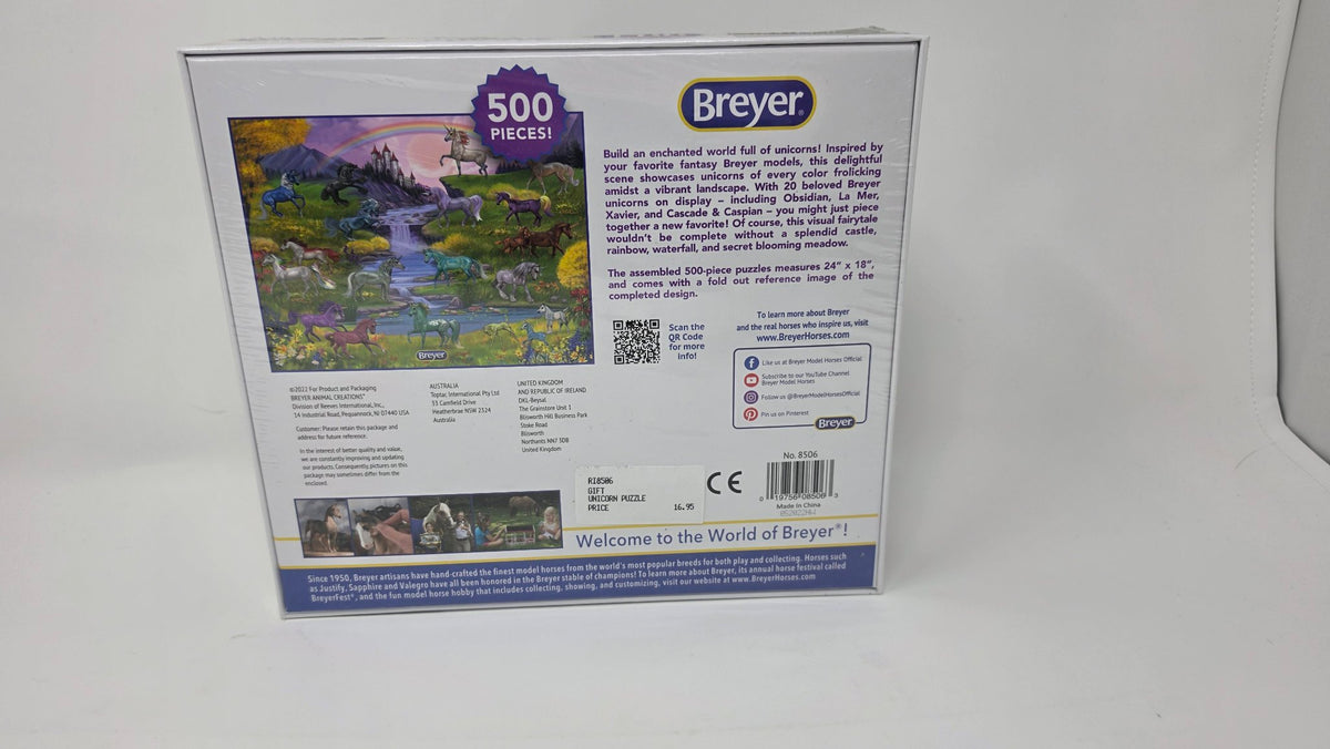 Breyer Unicorn 500-piece jigsaw puzzle box back