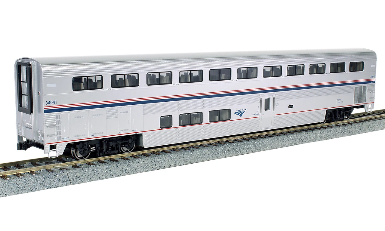 Kato 35-6058-1 - Amtrak® Superliner® I, Coach Phase VI (Lighting Installed) Amtrak (AMTK) 34034 - HO Scale