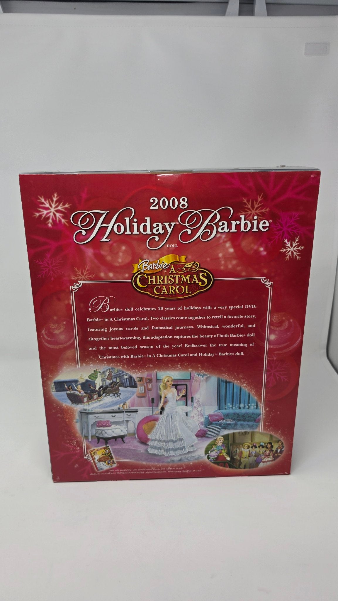 2008 Holiday Barbie box back